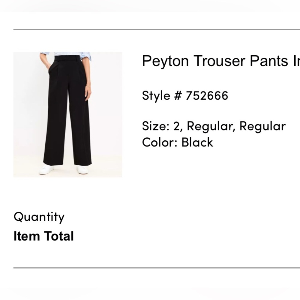 Loft Peyton Black Trouser Pants